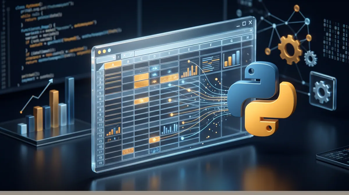 Python kodunun Excel tablosunu otomatik olarak doldurmasını gösteren illüstrasyon