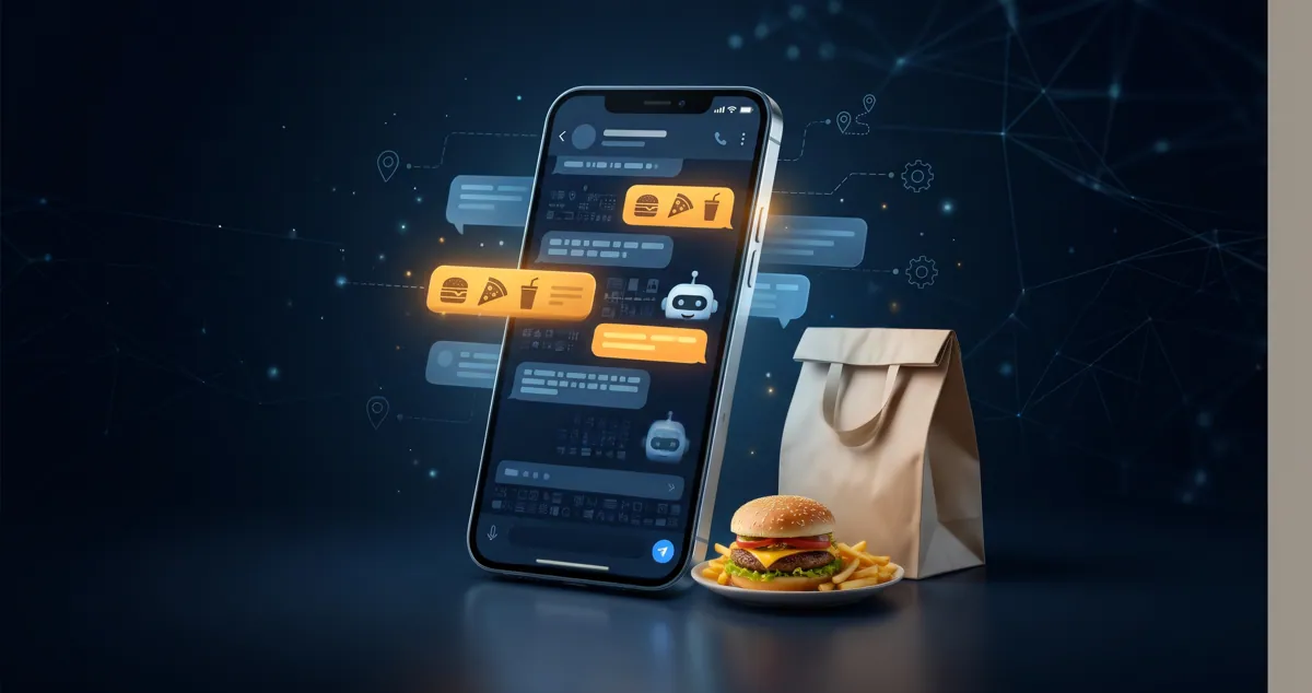 WhatsApp üzerinden restorana sipariş alan sohbet botu ekranı